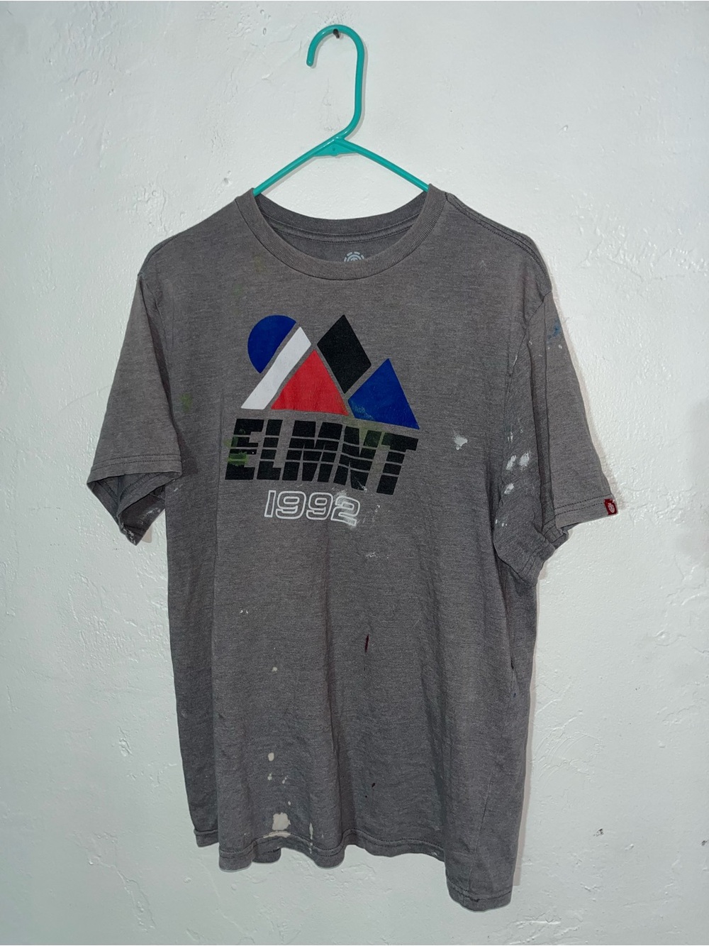 Element 1992 Graphic Tee Distressed Destroyed Grunge Skater Alt Gray XL Men’s